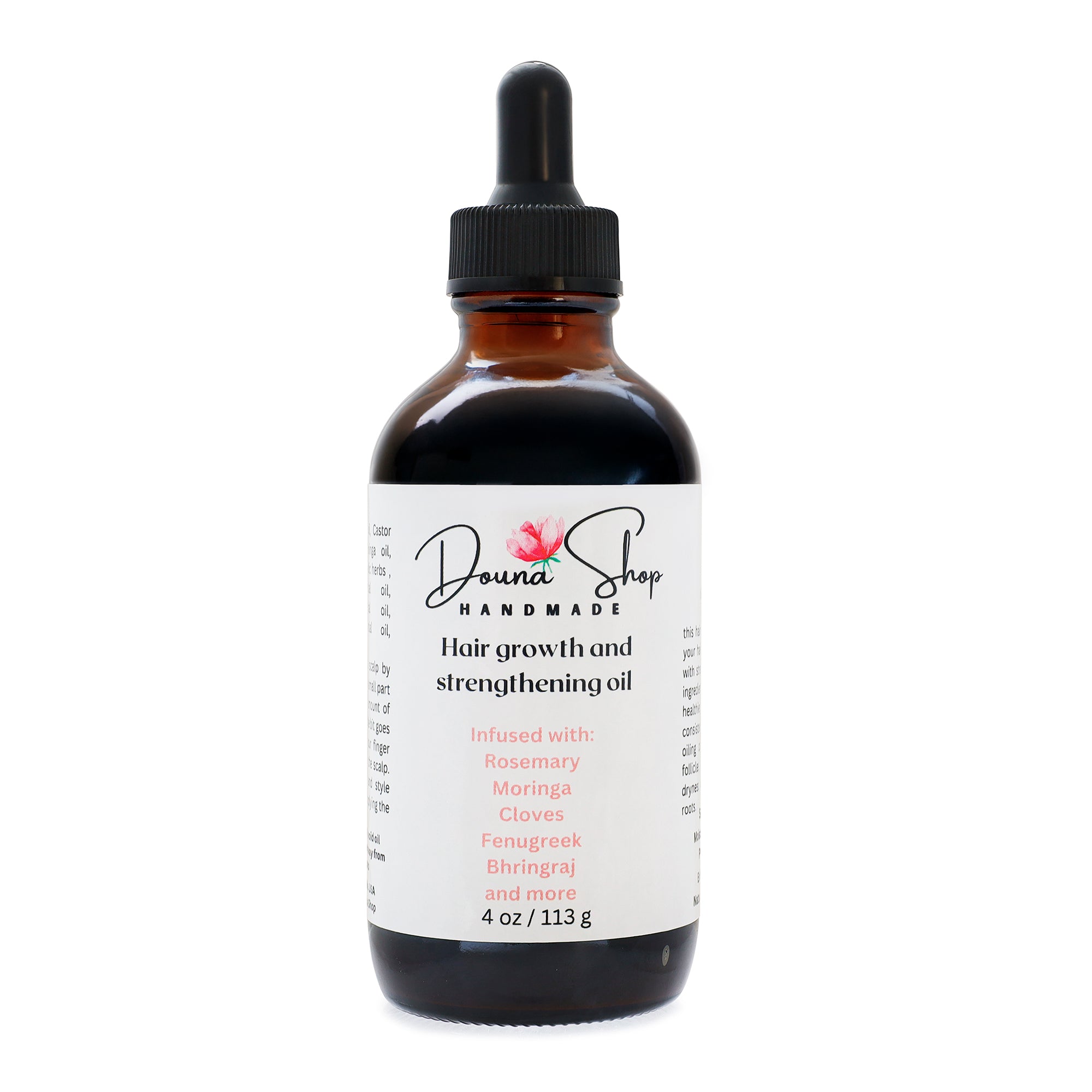Hair growth and strengthening oil infuse with Rosemary, Moringa, Cloves, Fenugreek - 100 % Organic oils - Plant base oil - Natural hair care