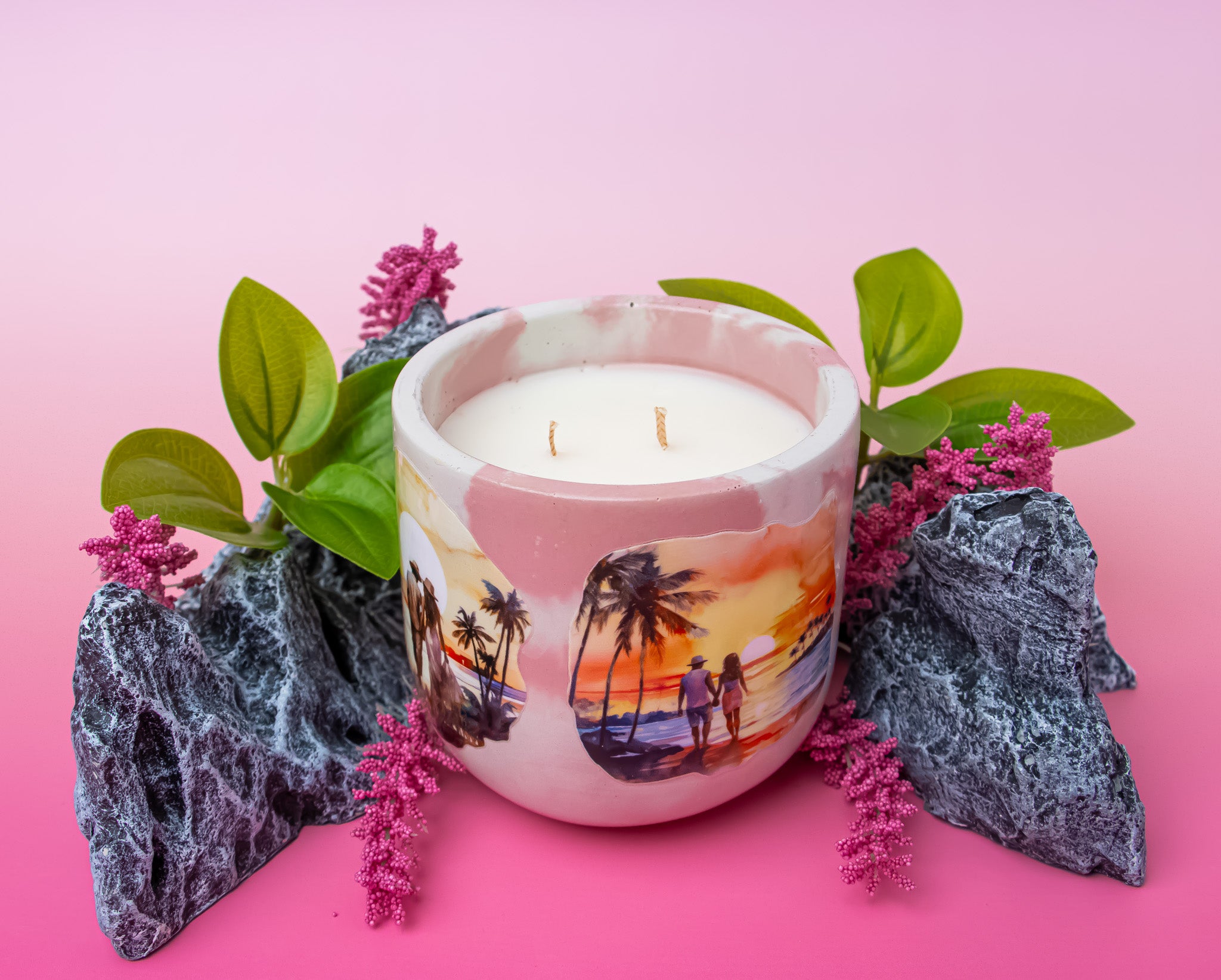 Sun-kissed candle