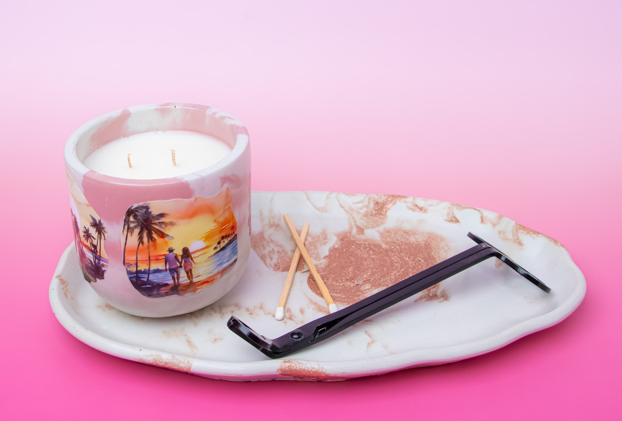 Sun-kissed candle