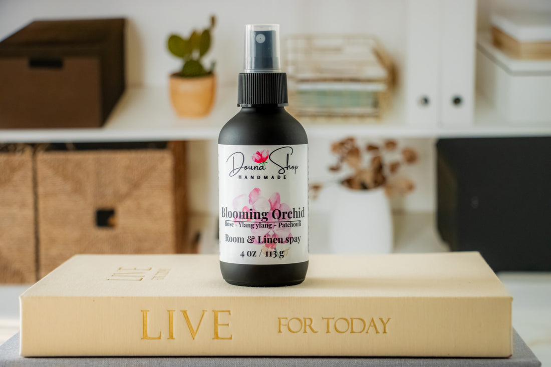 BLOOMING ORCHID 4 oz room + Linen spray, Air Freshener, Fabric Freshener, Home Fragrance, Bathroom Spray, Car Freshener, Non-toxic Spray