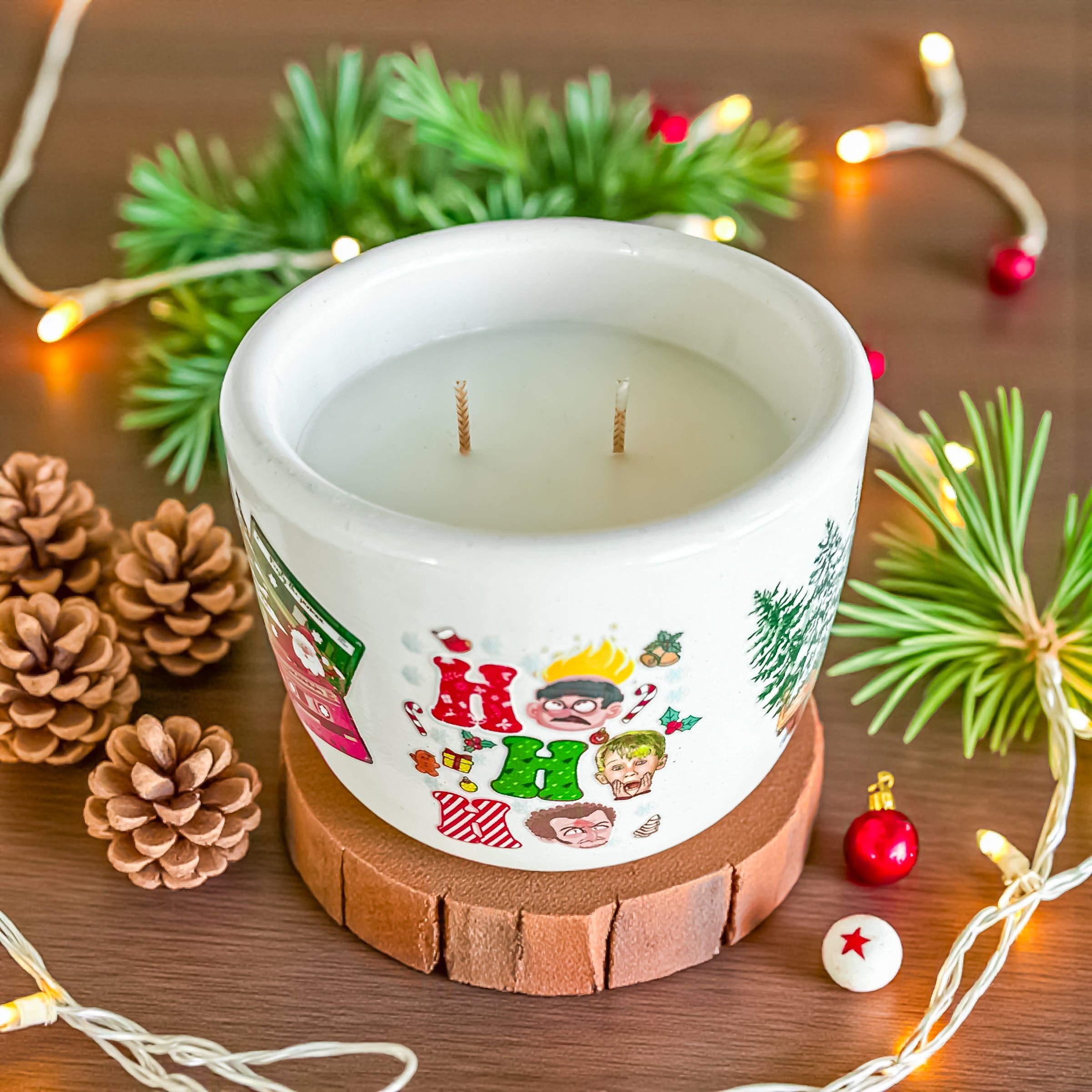 Home for the Holidays Candle | Handmade Christmas Candle | Coco Apricot Wax | Pine & Vanilla | Holiday Gift | Non-Toxic | Cement Jar Candle
