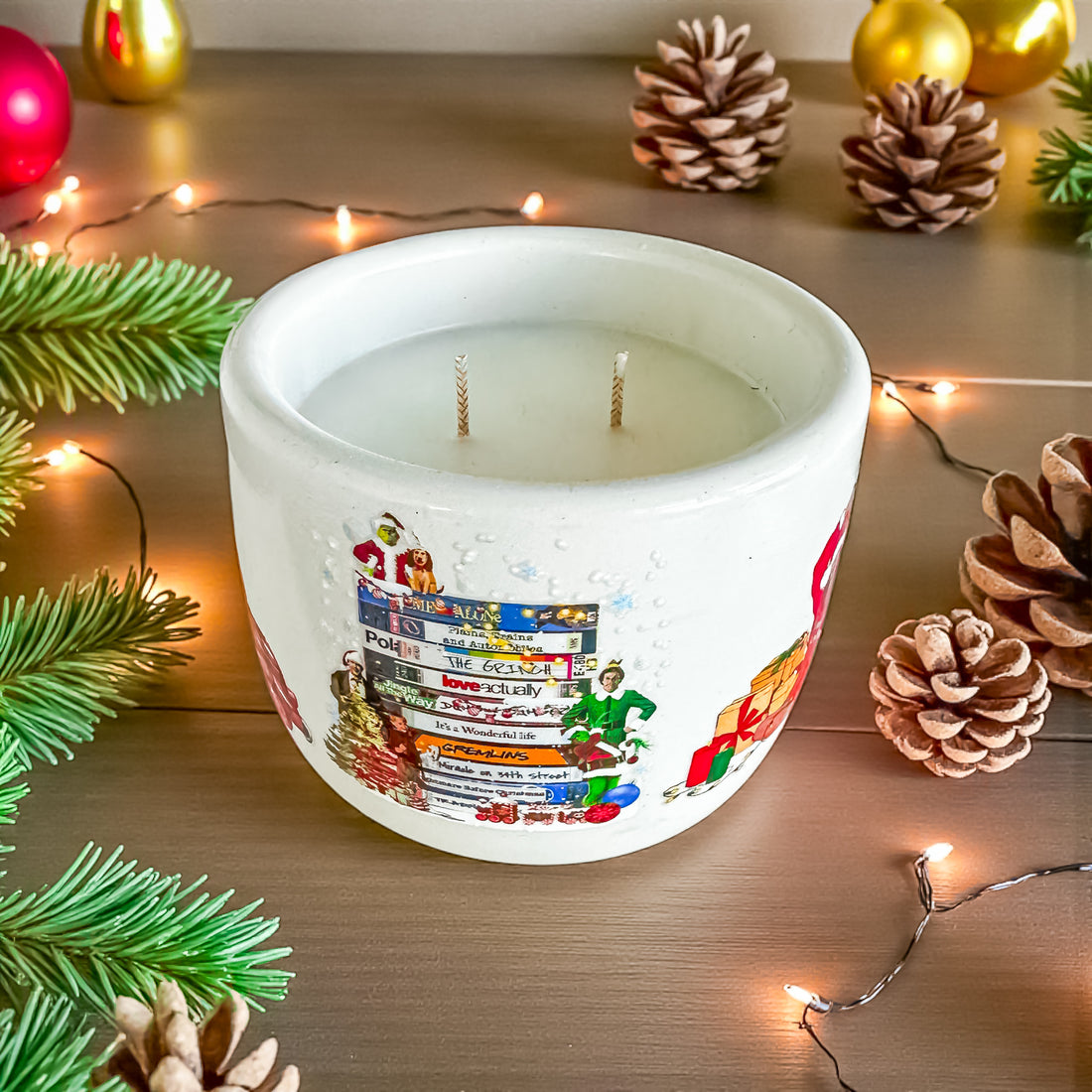 Home for the Holidays Candle | Handmade Christmas Candle | Coco Apricot Wax | Pine & Vanilla | Holiday Gift | Non-Toxic | Cement Jar Candle