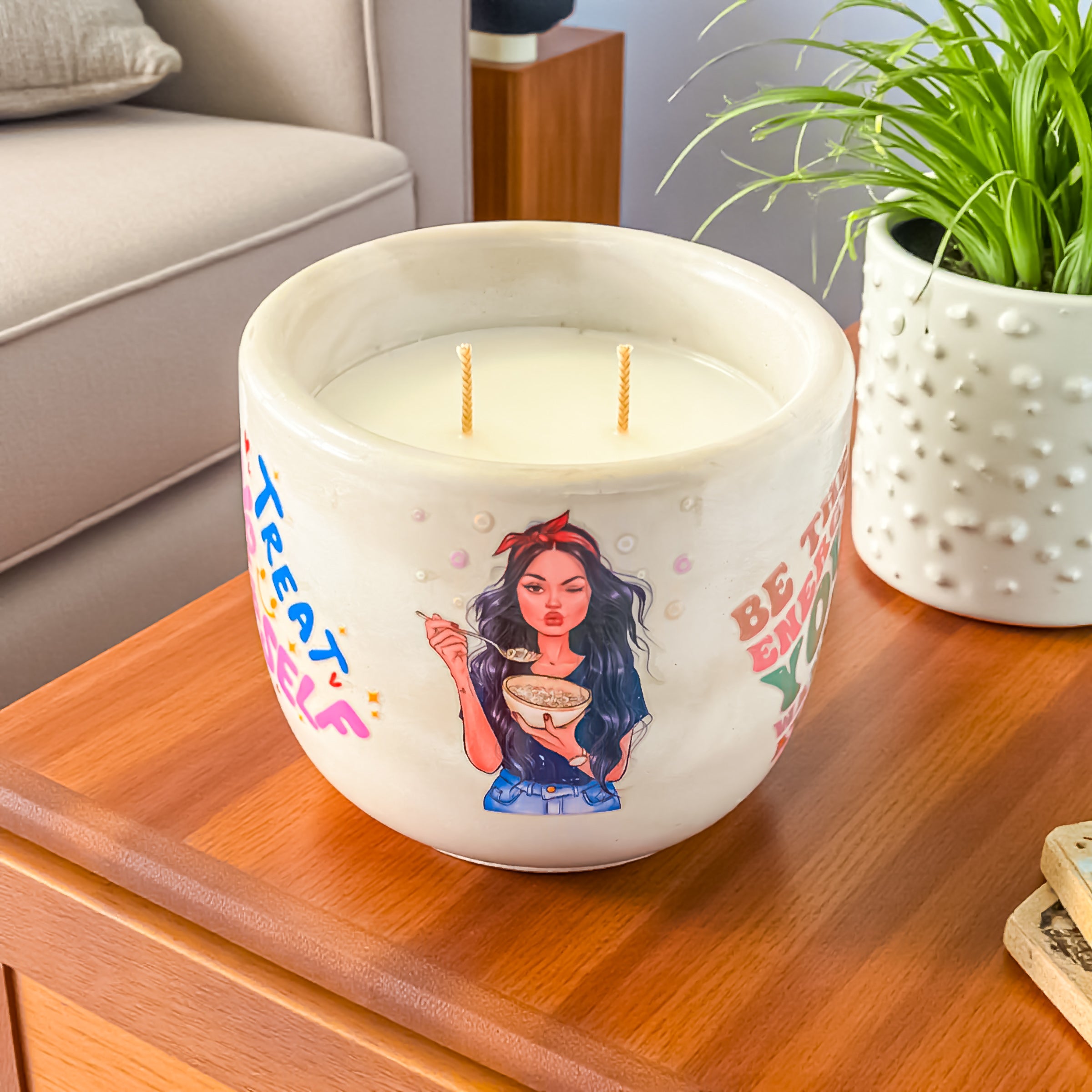 MOOD Candle | Fruit Loops Scented Candle: Playful Concrete Jar Home Fragrance