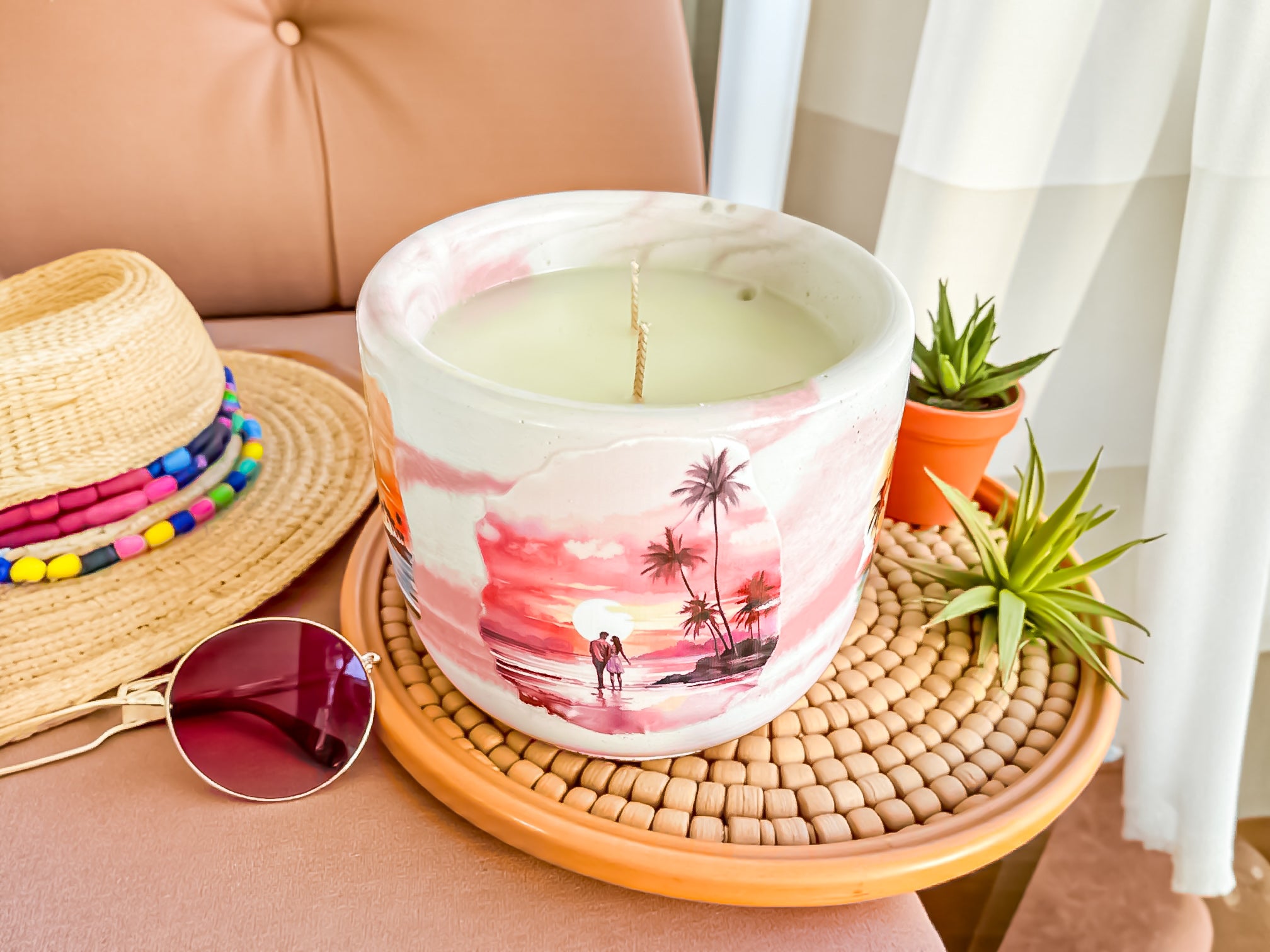Sun-kissed candle