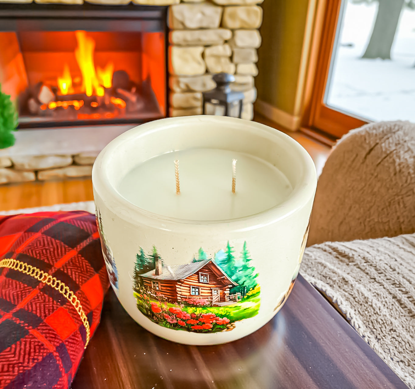 Cabin Fever – Cozy Woodsy Candle | Handmade Non-Toxic Candle | Coco Apricot Wax | Sage, Moss & Balsam