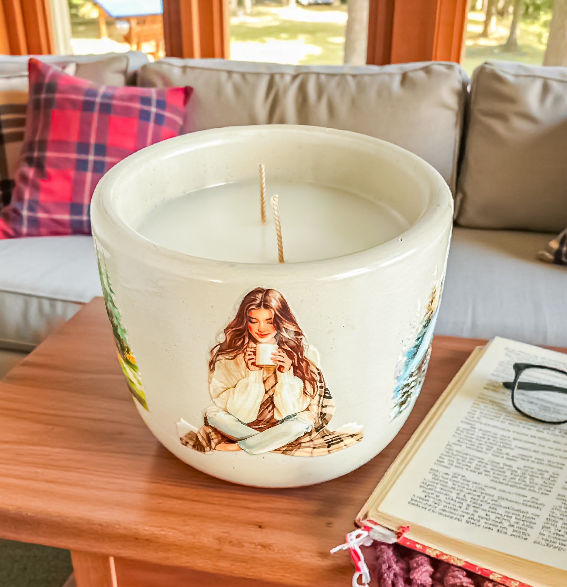 Cabin Fever – Cozy Woodsy Candle | Handmade Non-Toxic Candle | Coco Apricot Wax | Sage, Moss & Balsam