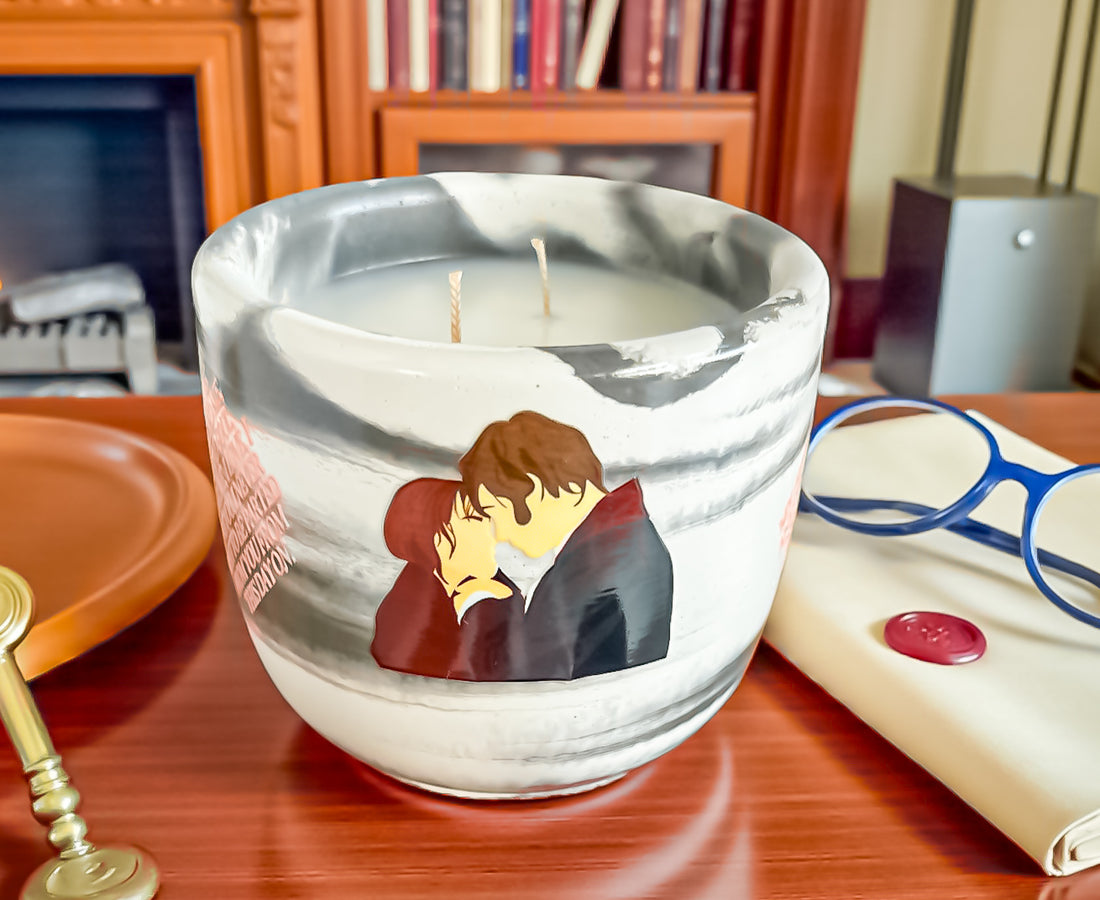 Mr. Darcy Candle: Gardenia Jasmine Scented Vegan Concrete Jar