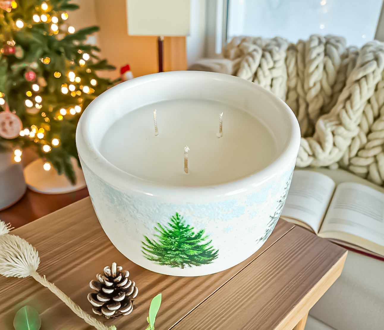 Silent Pines Candle – Handmade Christmas Candle | Pine, Sage & Cedarwood Scent | Winter Forest Candle | Eco-Friendly Holiday Gift