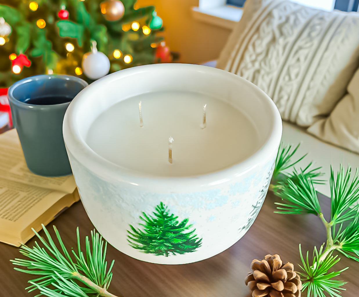 Silent Pines Candle – Handmade Christmas Candle | Pine, Sage & Cedarwood Scent | Winter Forest Candle | Eco-Friendly Holiday Gift