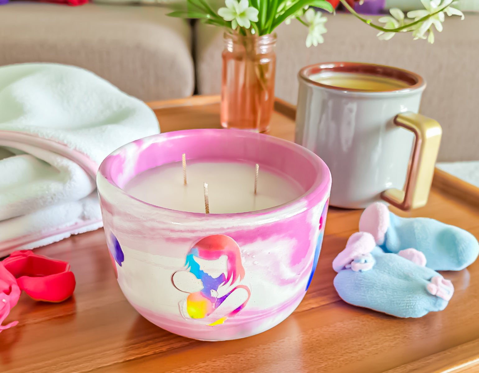 A Mother’s Love Candle | Handmade Floral Candle | Coco Apricot Wax | Jasmine, Rose & Plum | Non-Toxic | Mother’s Day Gift