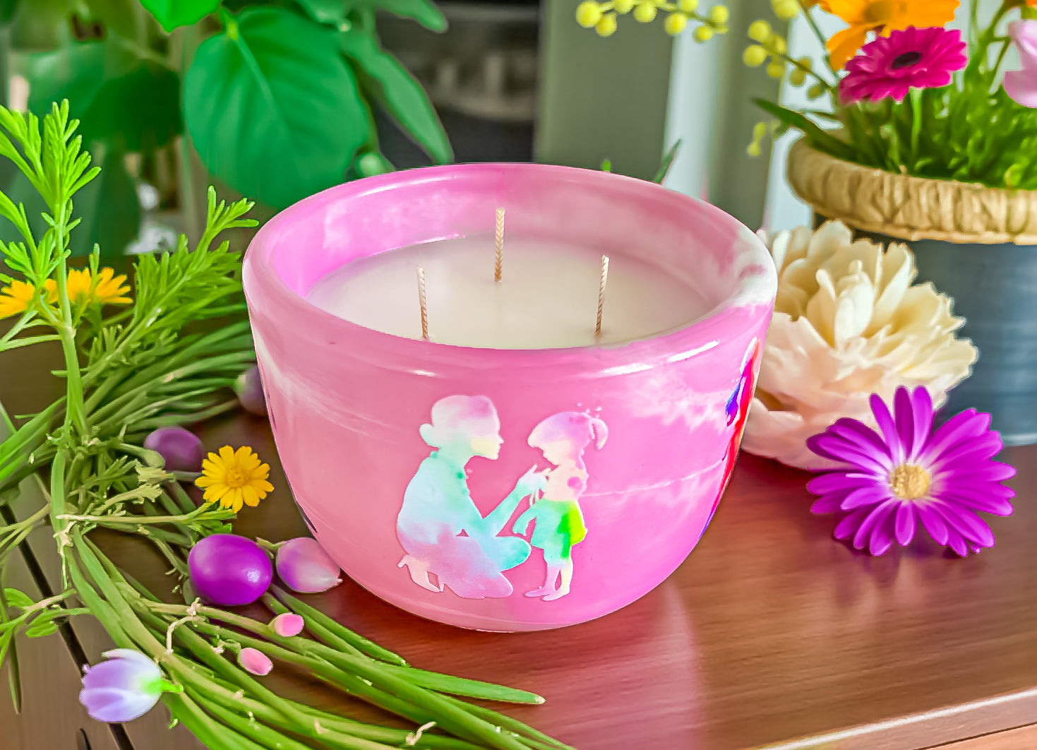 A Mother’s Love Candle | Handmade Floral Candle | Coco Apricot Wax | Jasmine, Rose & Plum | Non-Toxic | Mother’s Day Gift