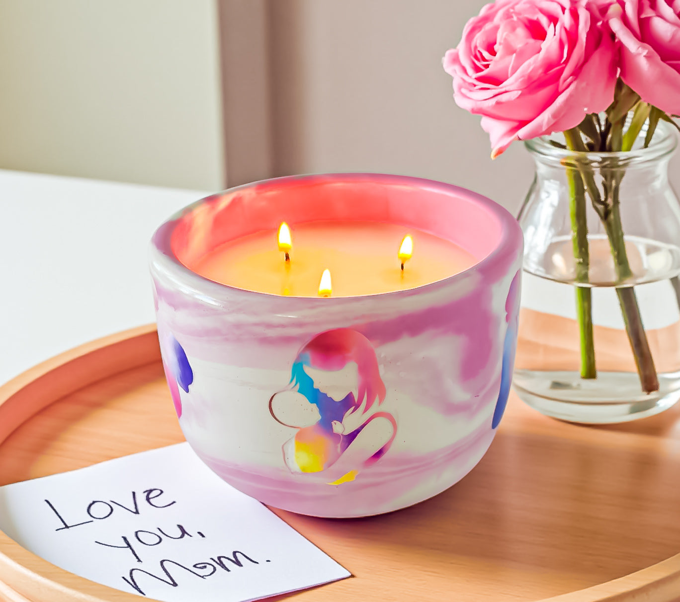 A Mother’s Love Candle | Handmade Floral Candle | Coco Apricot Wax | Jasmine, Rose & Plum | Non-Toxic | Mother’s Day Gift