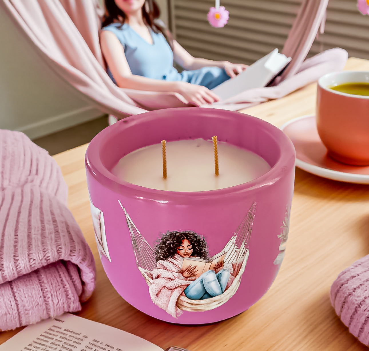 Cozy Day Scented Candle – Tonka, Coconut, Jasmine & Cocoa Butter Blend | Handmade With Coco Apricot Wax | Home Fragrance Gift