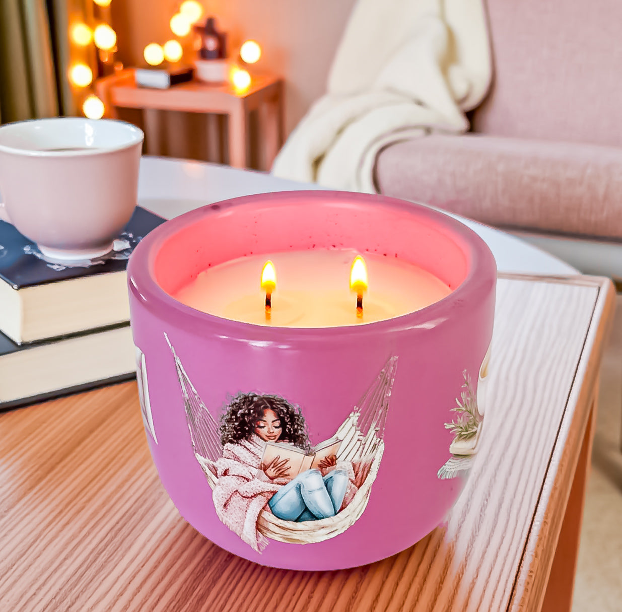 Cozy Day Scented Candle – Tonka, Coconut, Jasmine & Cocoa Butter Blend | Handmade With Coco Apricot Wax | Home Fragrance Gift