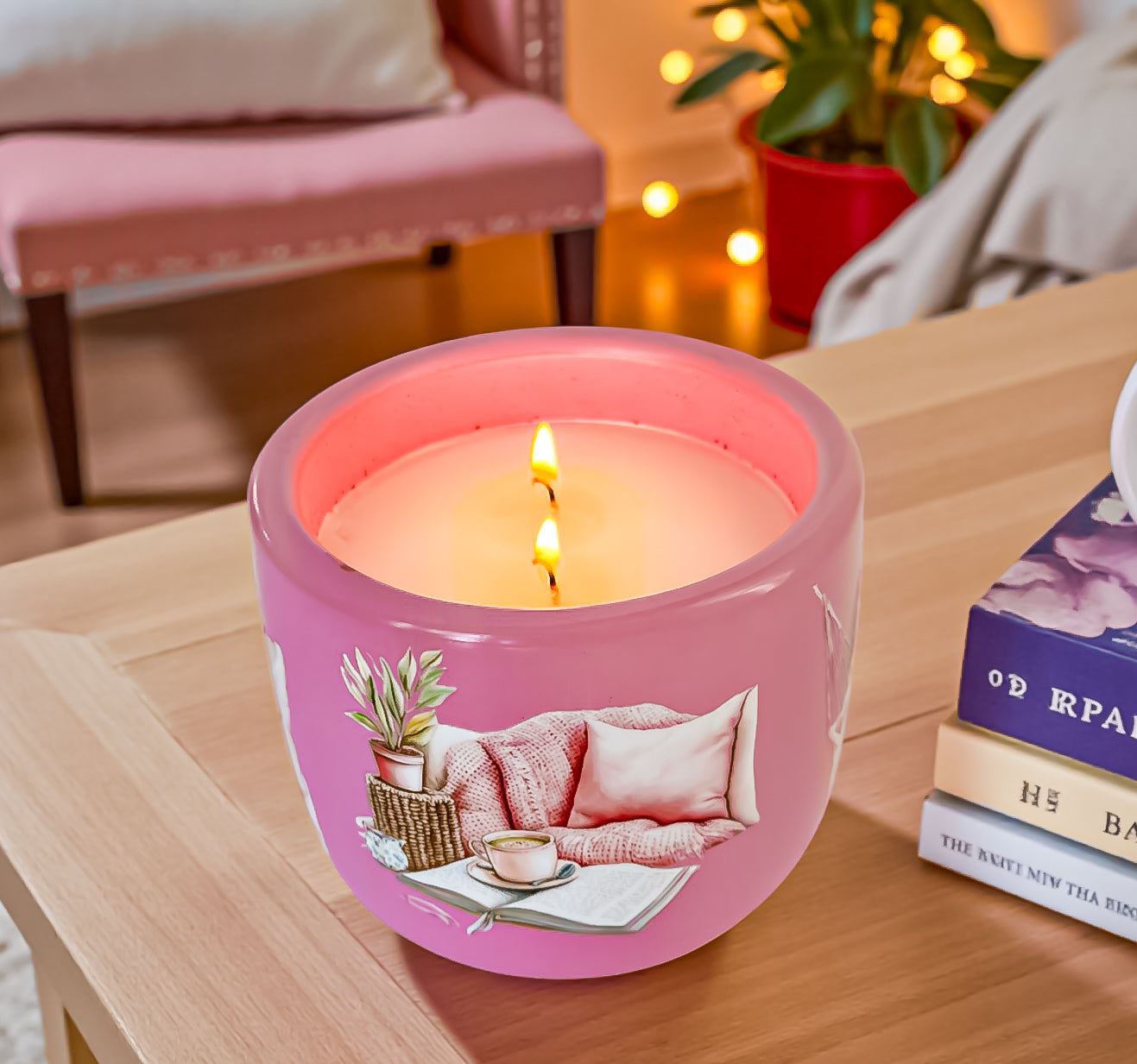 Cozy Day Scented Candle – Tonka, Coconut, Jasmine & Cocoa Butter Blend | Handmade With Coco Apricot Wax | Home Fragrance Gift