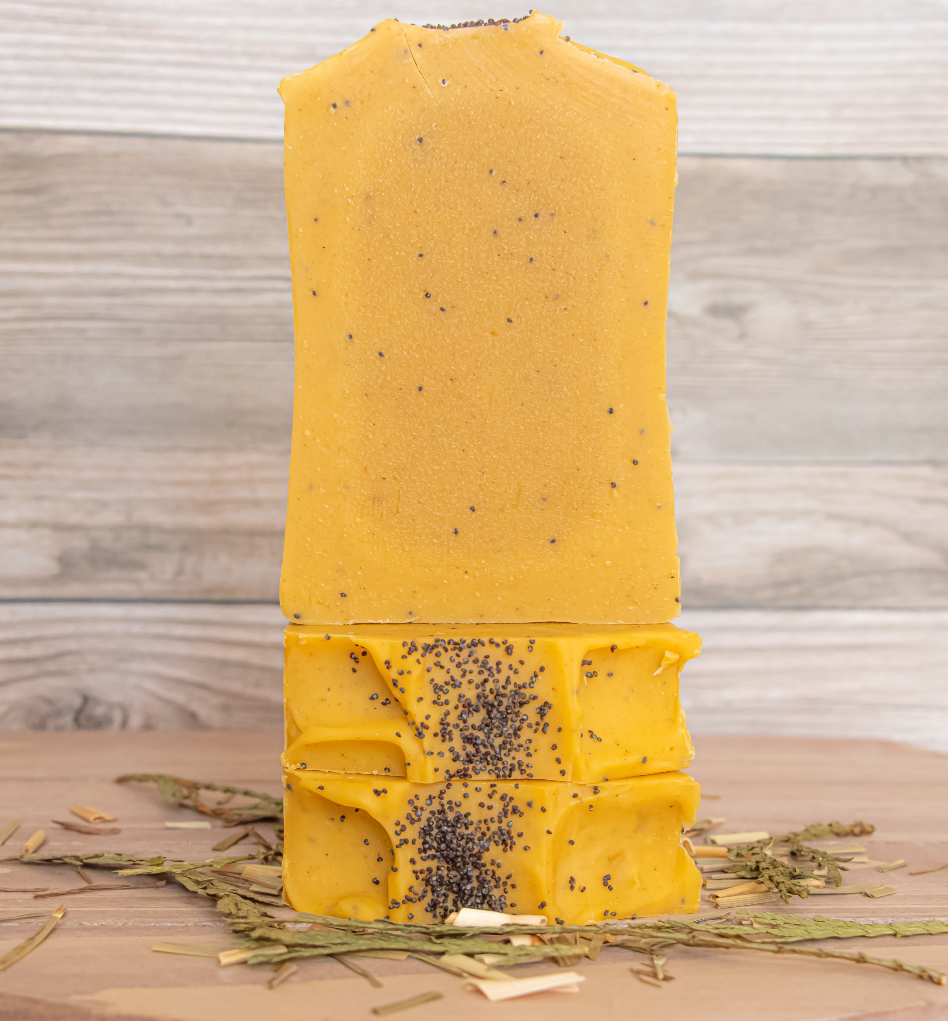 Lemon poppy seed soap