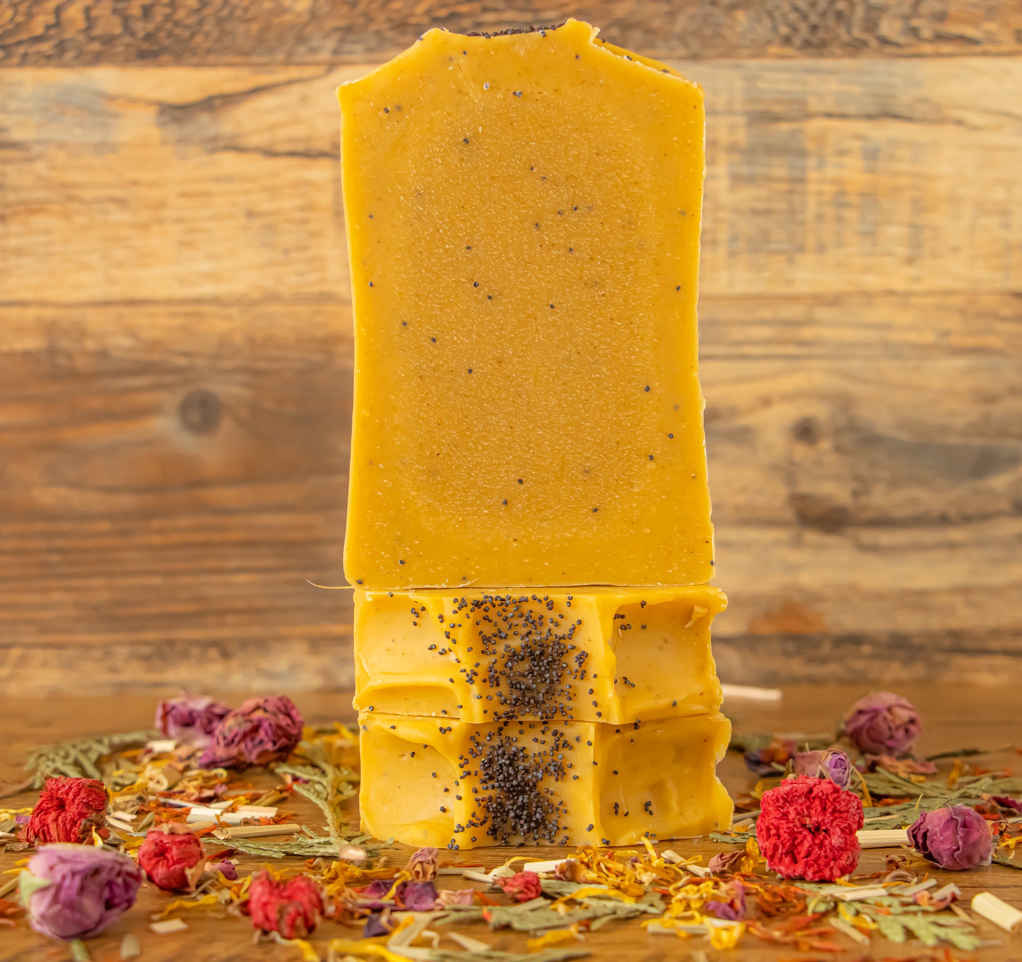 Lemon poppy seed soap