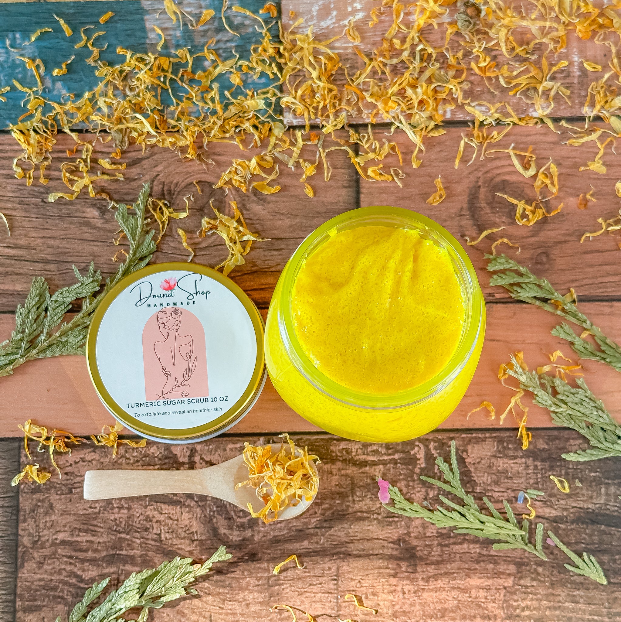 Turmeric sugar scrub