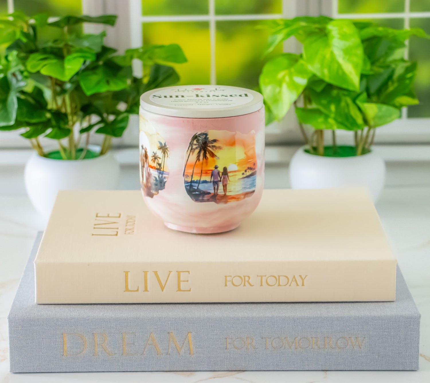 Sun-kissed candle