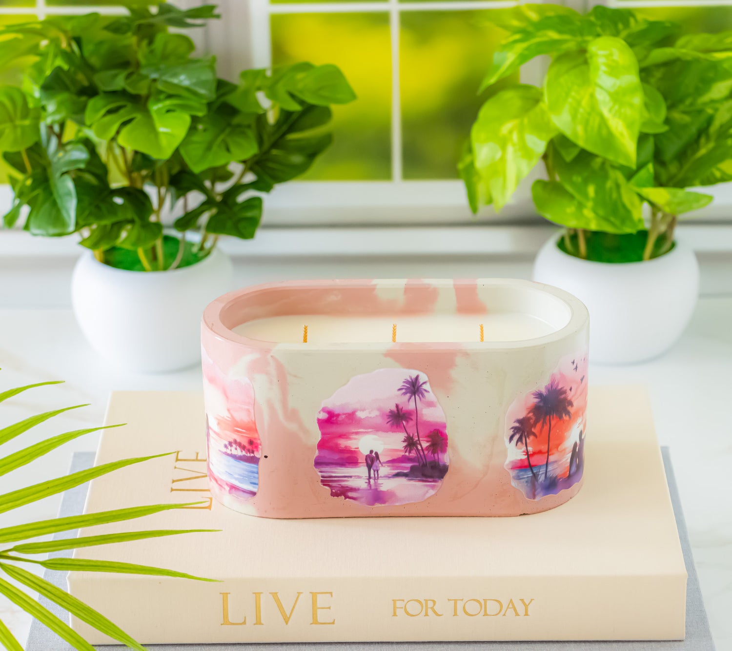Sun-kissed candle
