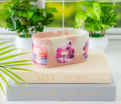 Sun-kissed candle