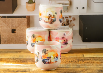 Sun-kissed candle