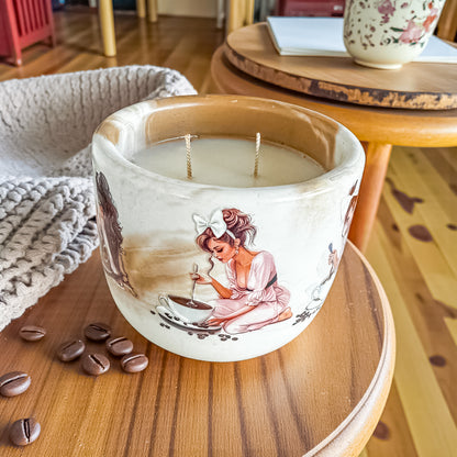 Morning brew Candle | Hazelnut Coffee Scented Candle: Vegan Concrete Jar