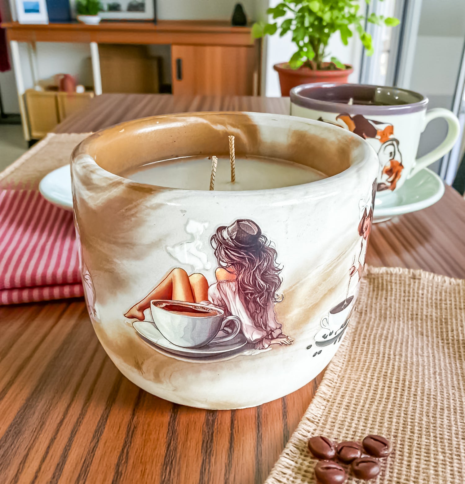 Morning brew Candle | Hazelnut Coffee Scented Candle: Vegan Concrete Jar