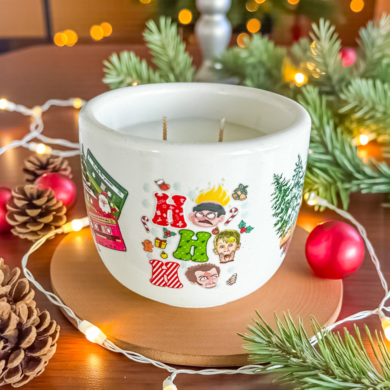 Home for the Holidays Candle | Handmade Christmas Candle | Coco Apricot Wax | Pine &amp; Vanilla | Holiday Gift | Non-Toxic | Cement Jar Candle