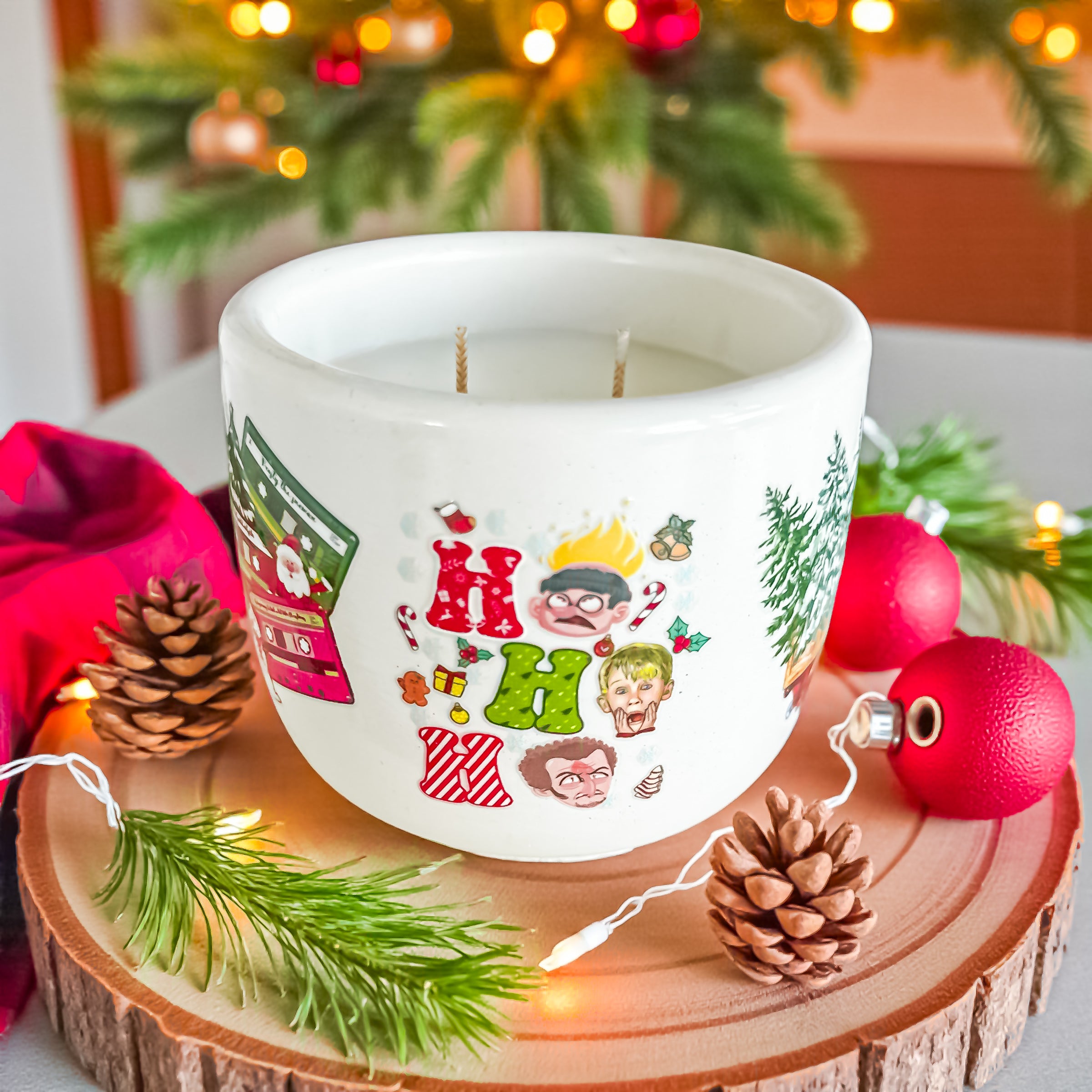 Home for the Holidays Candle | Handmade Christmas Candle | Coco Apricot Wax | Pine &amp; Vanilla | Holiday Gift | Non-Toxic | Cement Jar Candle