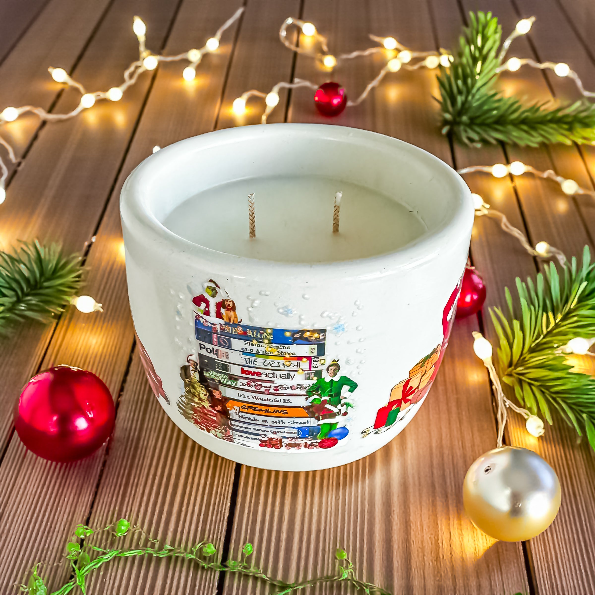 Home for the Holidays Candle | Handmade Christmas Candle | Coco Apricot Wax | Pine &amp; Vanilla | Holiday Gift | Non-Toxic | Cement Jar Candle