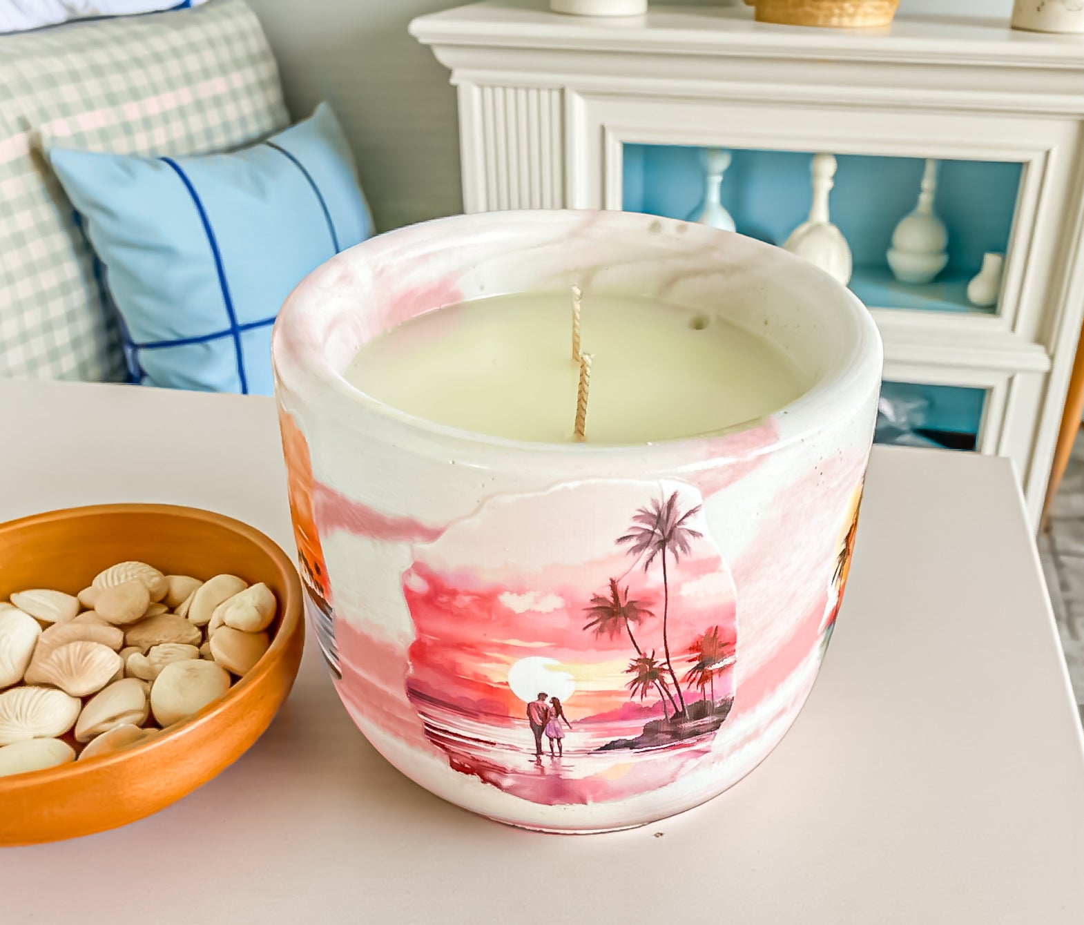 Sun-kissed candle
