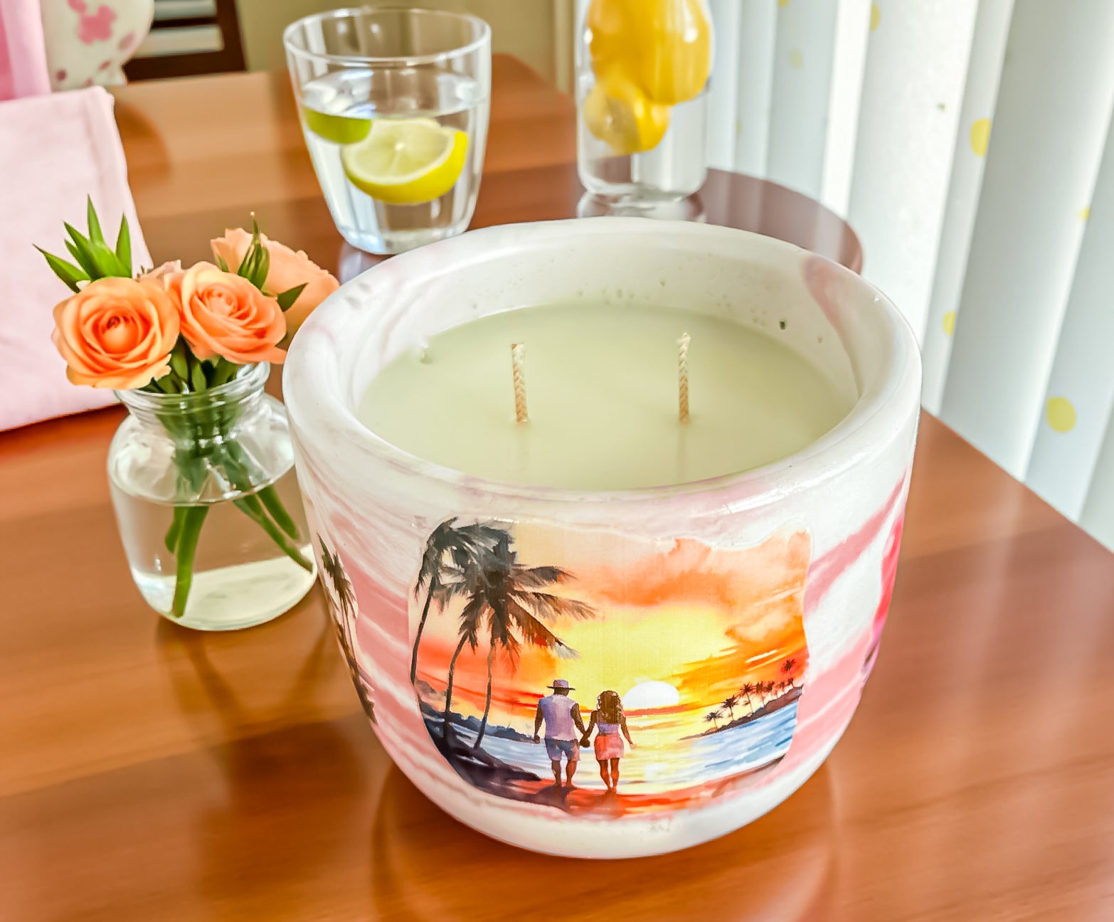 Sun-kissed candle