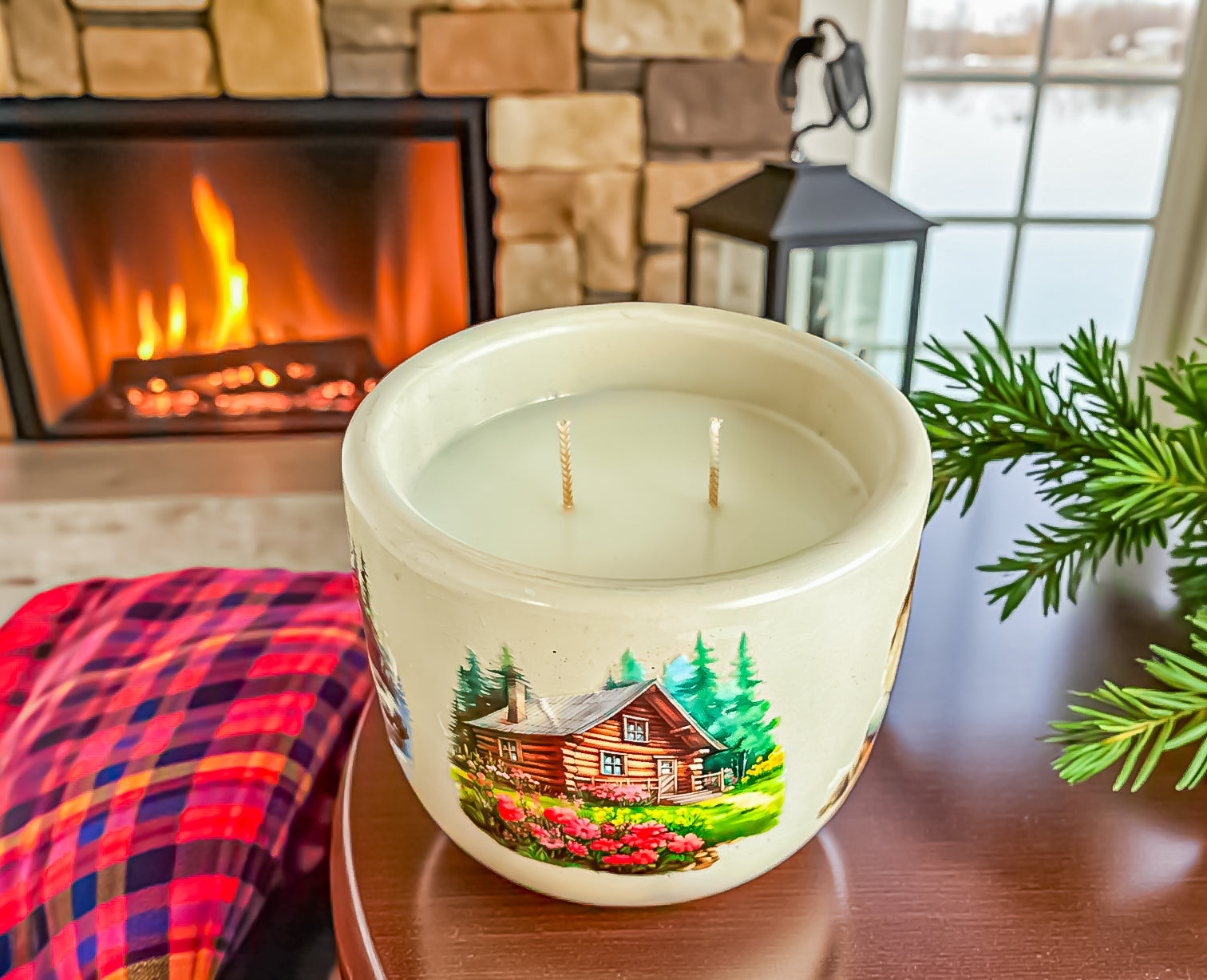 Cabin Fever – Cozy Woodsy Candle | Handmade Non-Toxic Candle | Coco Apricot Wax | Sage, Moss &amp; Balsam