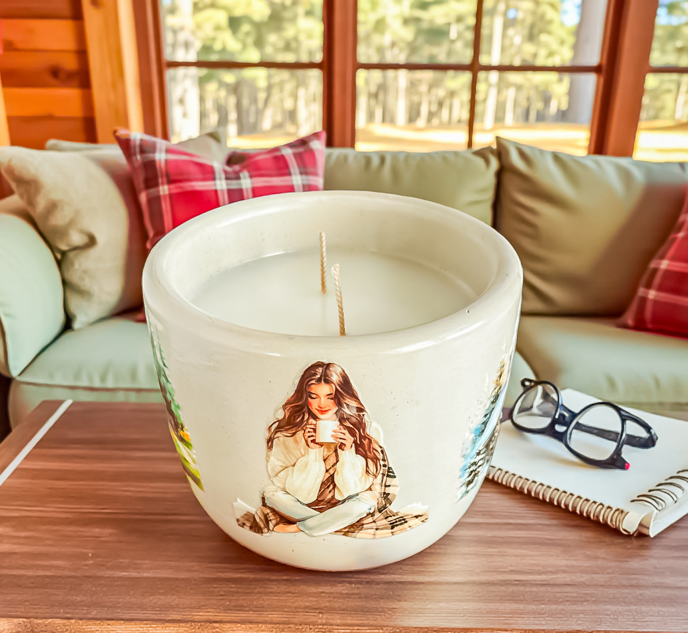 Cabin Fever – Cozy Woodsy Candle | Handmade Non-Toxic Candle | Coco Apricot Wax | Sage, Moss &amp; Balsam