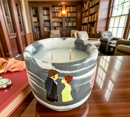 Mr. Darcy Candle: Gardenia Jasmine Scented Vegan Concrete Jar