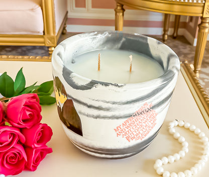 Mr. Darcy Candle: Gardenia Jasmine Scented Vegan Concrete Jar