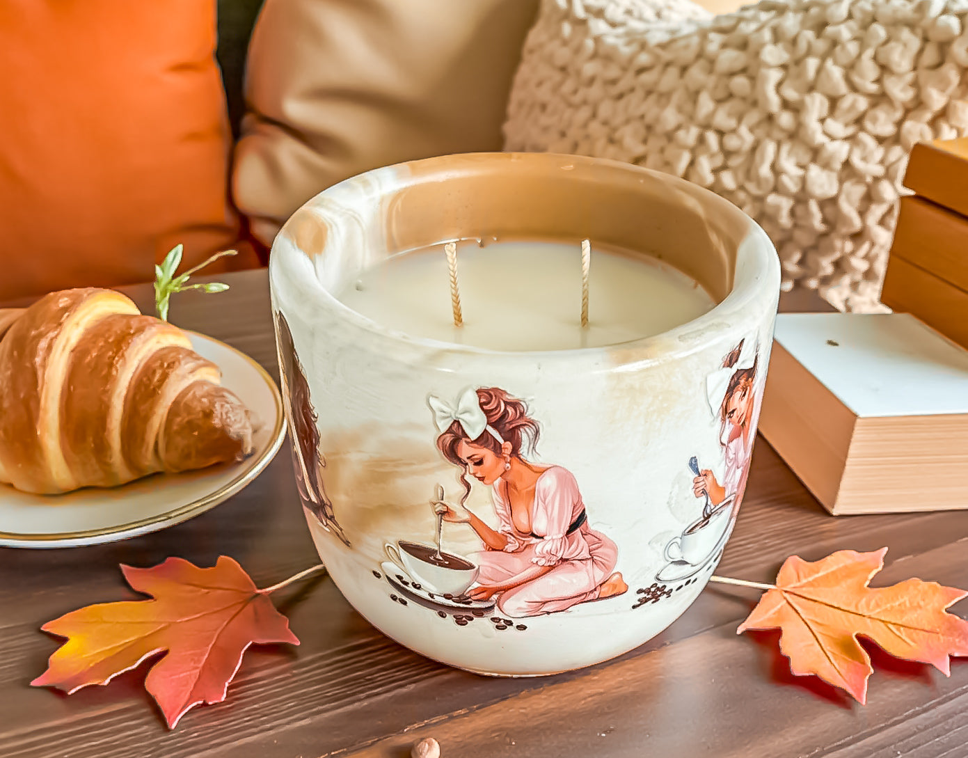 Morning brew Candle | Hazelnut Coffee Scented Candle: Vegan Concrete Jar