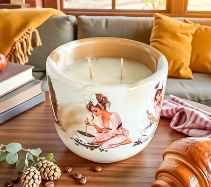 Morning brew Candle | Hazelnut Coffee Scented Candle: Vegan Concrete Jar
