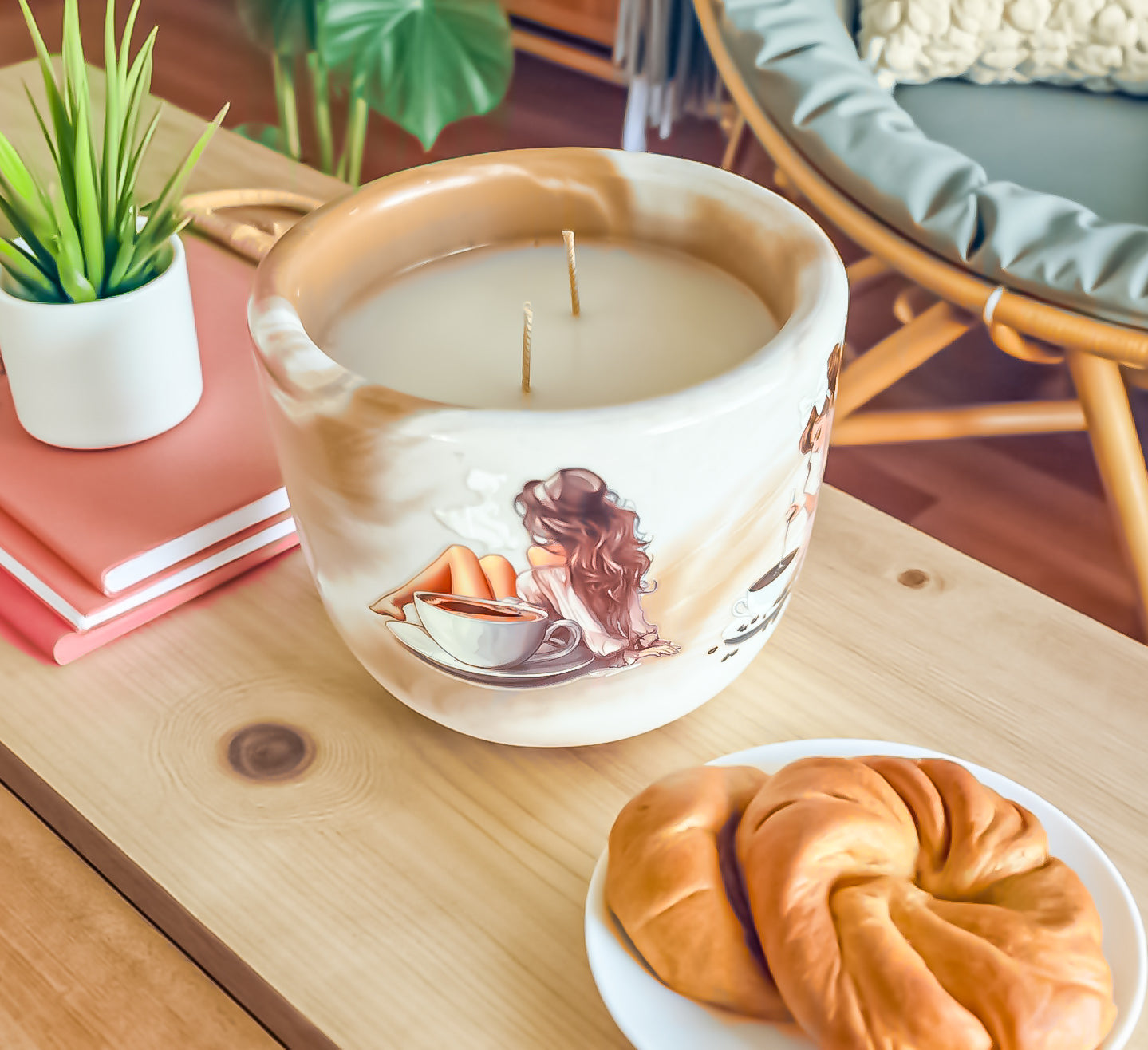 Morning brew Candle | Hazelnut Coffee Scented Candle: Vegan Concrete Jar