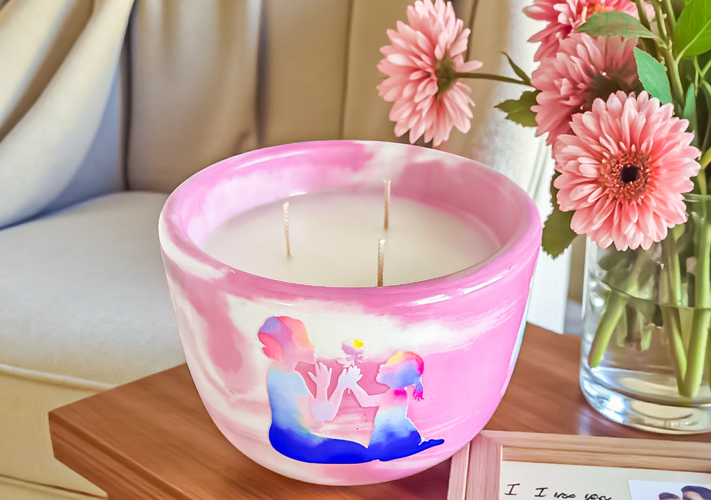 A Mother’s Love Candle | Handmade Floral Candle | Coco Apricot Wax | Jasmine, Rose &amp; Plum | Non-Toxic | Mother’s Day Gift