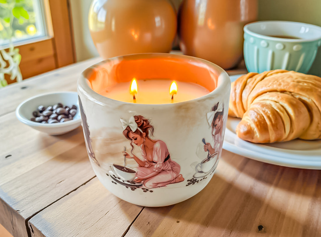 Morning brew Candle | Hazelnut Coffee Scented Candle: Vegan Concrete Jar