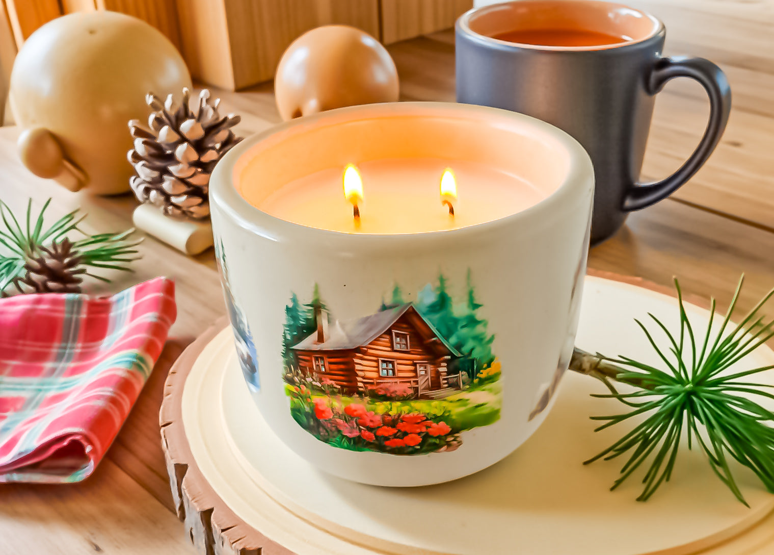 Cabin Fever – Cozy Woodsy Candle | Handmade Non-Toxic Candle | Coco Apricot Wax | Sage, Moss &amp; Balsam