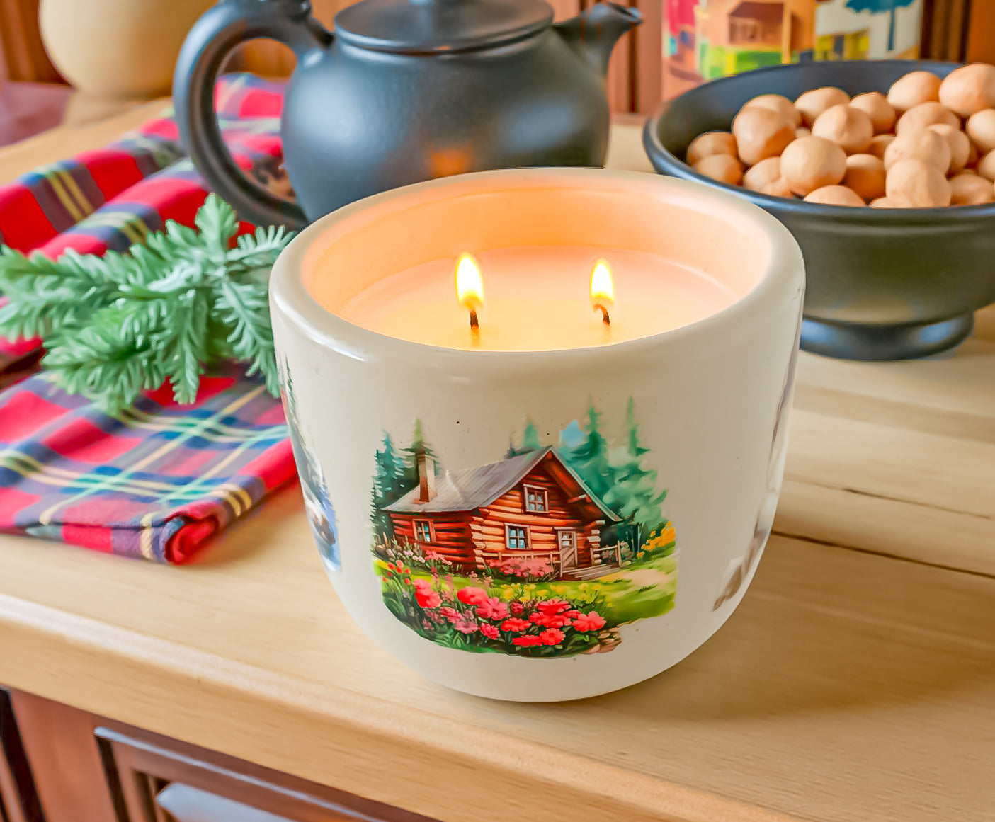 Cabin Fever – Cozy Woodsy Candle | Handmade Non-Toxic Candle | Coco Apricot Wax | Sage, Moss &amp; Balsam