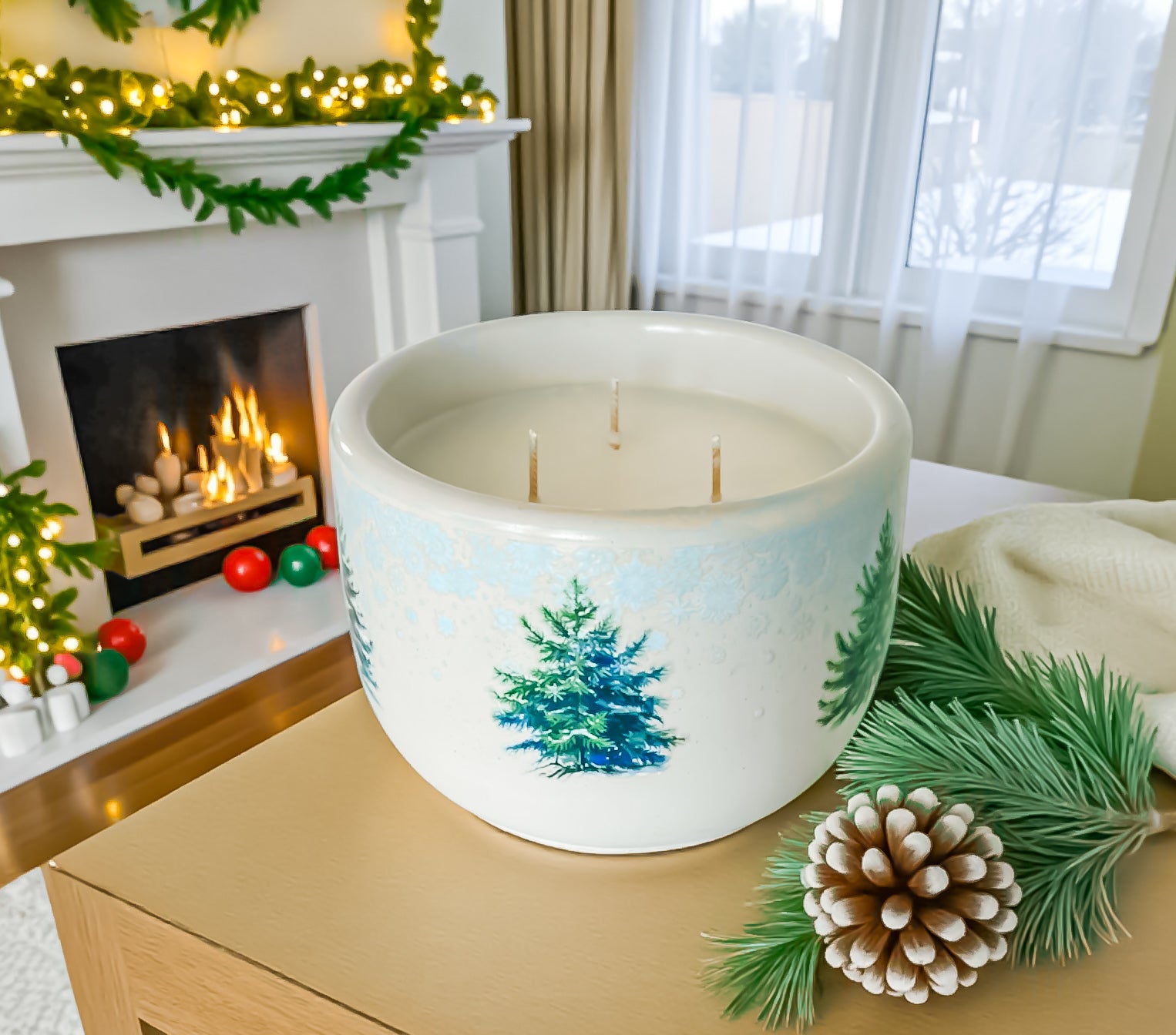 Silent Pines Candle – Handmade Christmas Candle | Pine, Sage &amp; Cedarwood Scent | Winter Forest Candle | Eco-Friendly Holiday Gift