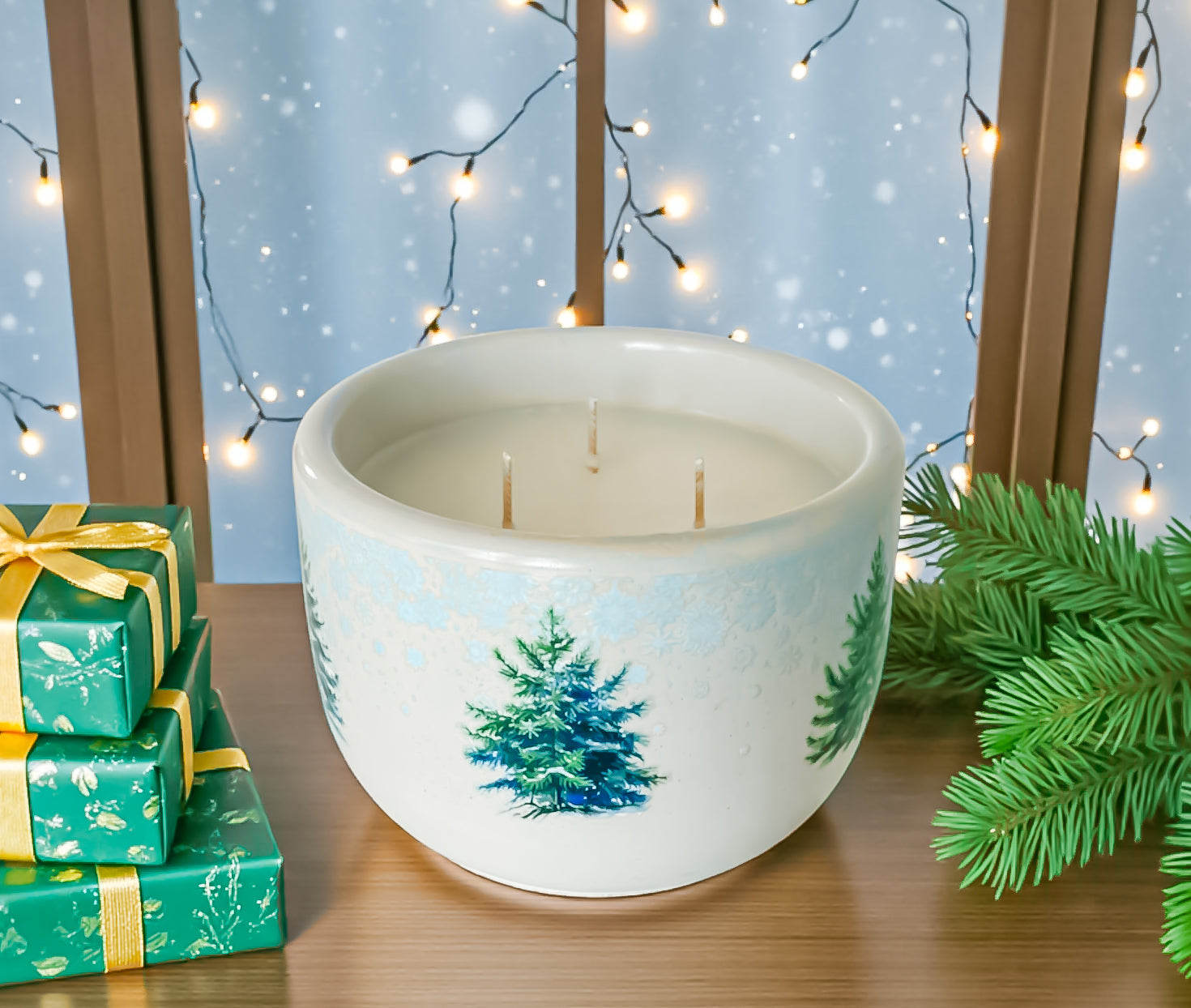 Silent Pines Candle – Handmade Christmas Candle | Pine, Sage &amp; Cedarwood Scent | Winter Forest Candle | Eco-Friendly Holiday Gift