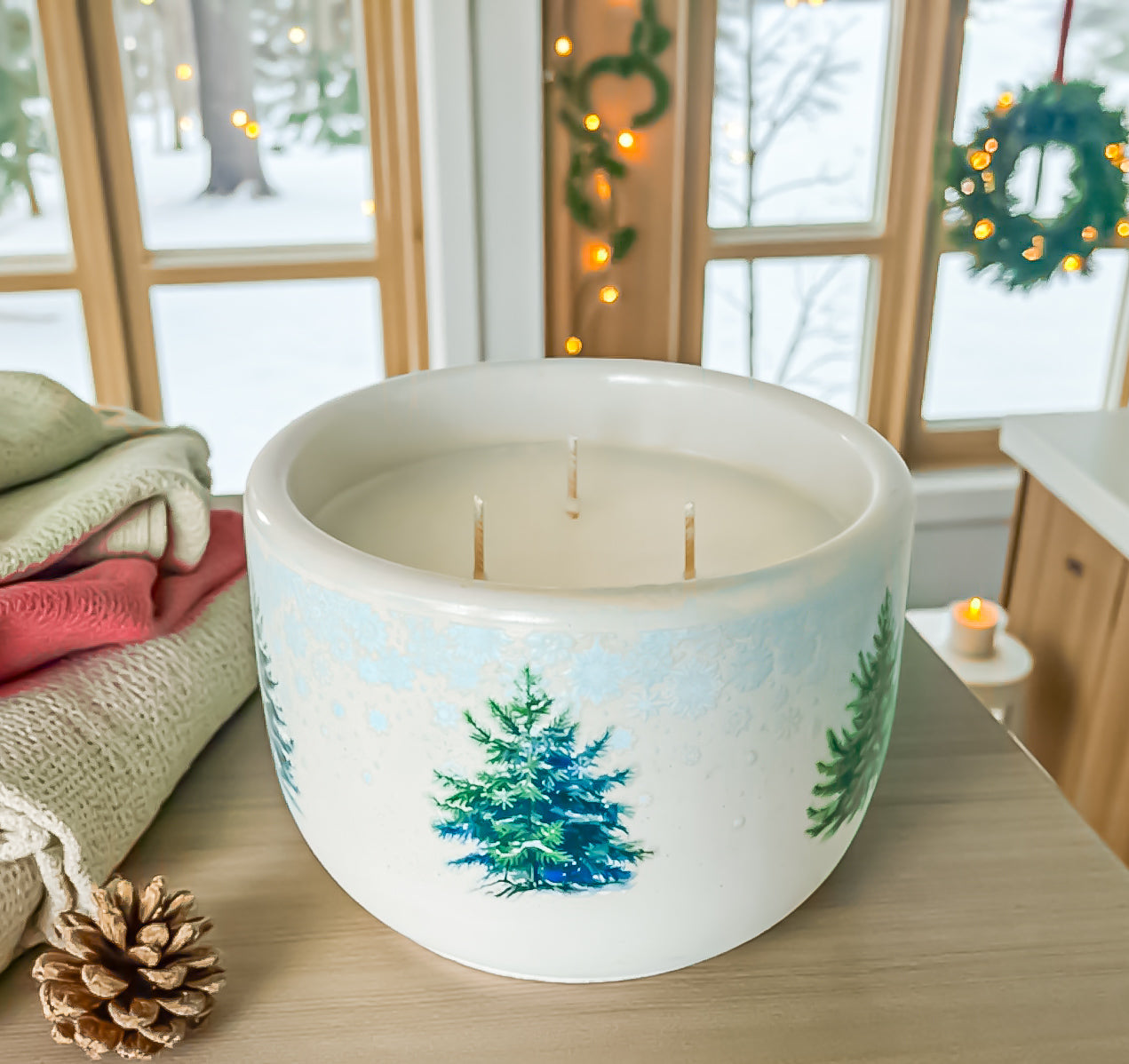 Silent Pines Candle – Handmade Christmas Candle | Pine, Sage &amp; Cedarwood Scent | Winter Forest Candle | Eco-Friendly Holiday Gift