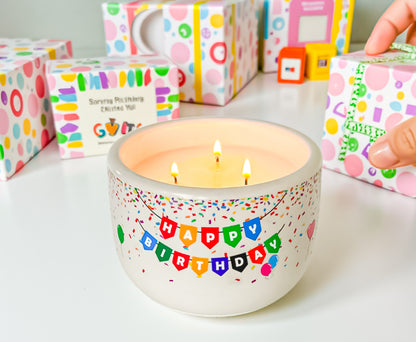 Happy Birthday Candle • Butterscotch Bourbon • Handmade Jar • Birthday Gift